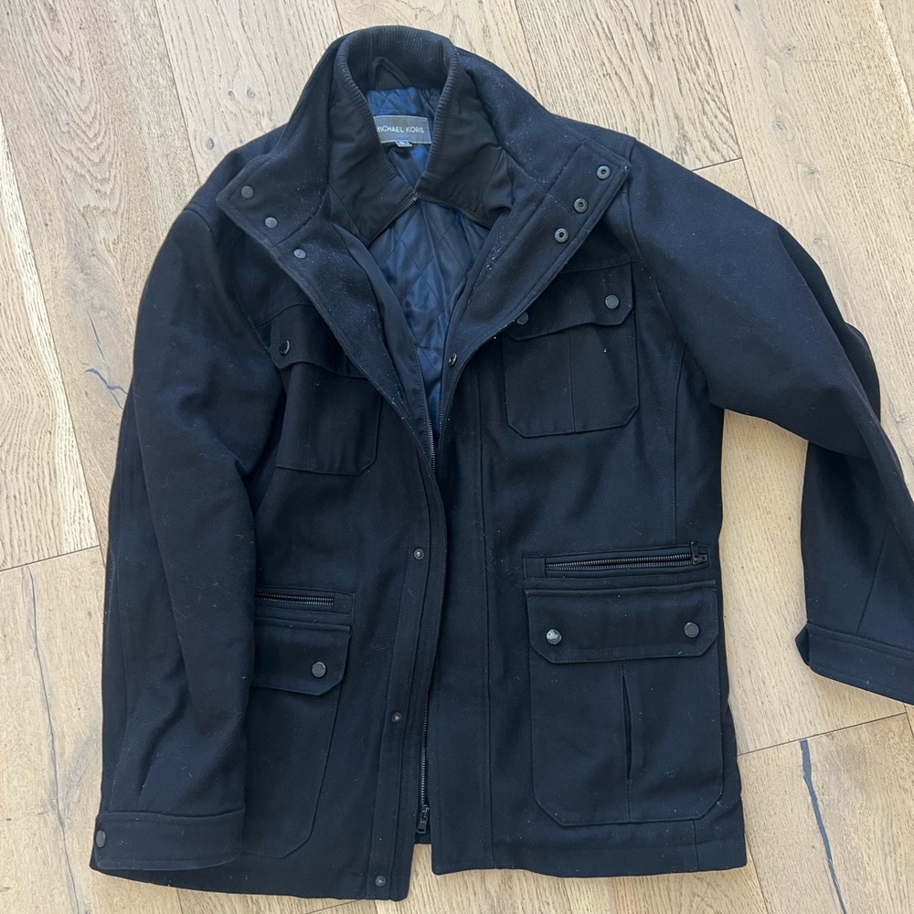 Michael Kors Black Pea Coat for Men